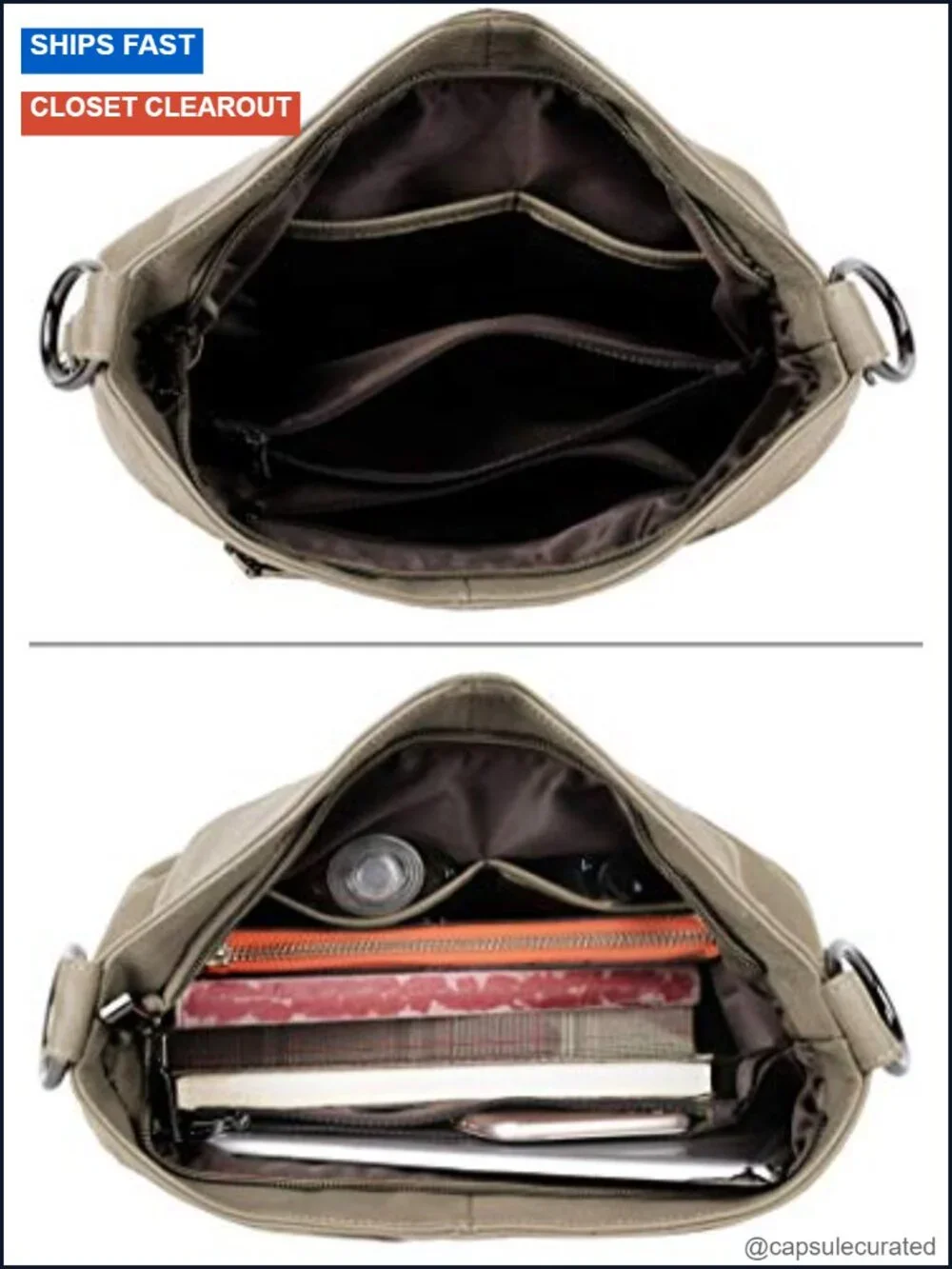 Genuine Leather Hobo Shoulder Bag Crossbody Purse Large
